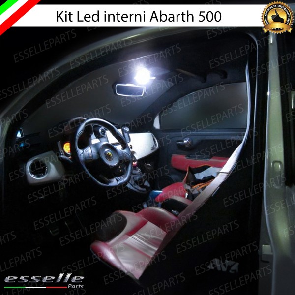 Kit LED interni basic pack per Abarth 500 595 695 6000K bianco ghiaccio Canbus
