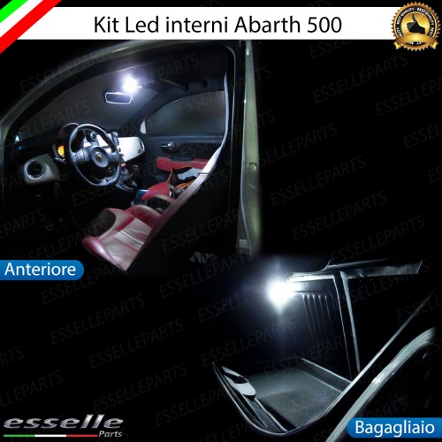 Kit LED interni Medium Pack specifico per Abarth 500 595 695 6000K bianco ghiaccio Canbus