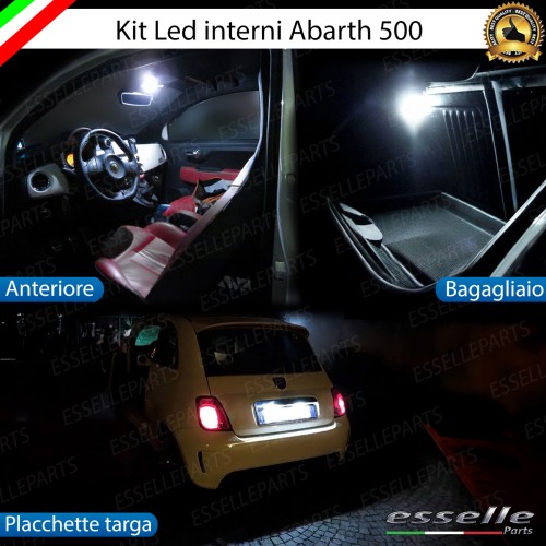 Kit LED interni completo + Placchette Targa complete da 18 LED per Abarth 500 595 695