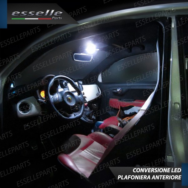 Kit LED interni completo + Led Parasole + Placchette Targa 18 LED Canbus Abarth 500 595 695