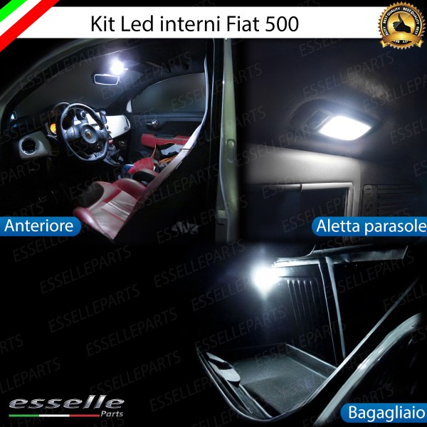 Kit Led Interni Completo Specifico Per Fiat 500 6000K Bianco Ghiaccio Canbus