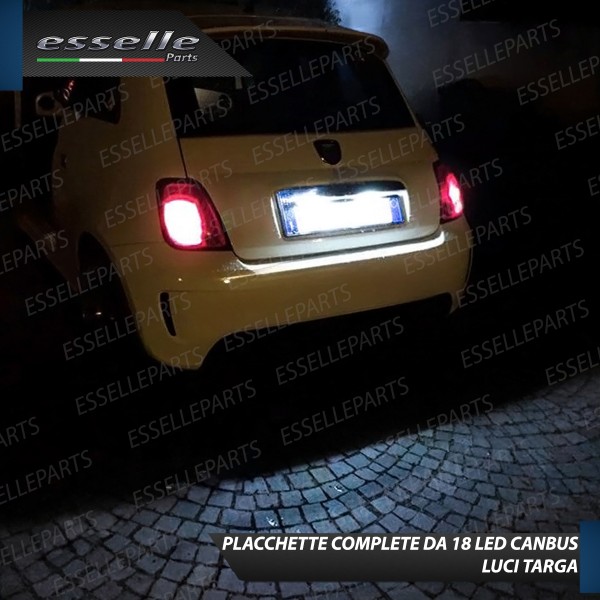 Kit LED interni completo + Placchette Targa complete da 18 LED Canbus specifico per Fiat 500