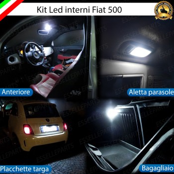 Kit LED interni completo + Led Parasole + Placchette Targa 18 LED Canbus Fiat 500