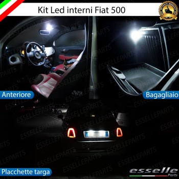 Kit LED interni completo + Placchette Targa complete da 18 LED specifico per Fiat 500