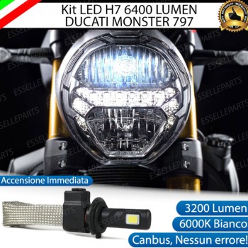 Kit Full LED Lampada H7 3200 Lumen Anabbagliante per Ducati Monster 797 2017-2018
