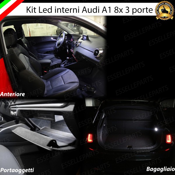 Kit LED Interni Medium Pack 6000K bianco ghiaccio Canbus Audi A1 8X 3 porte