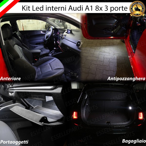 Kit LED Interni Completo 6000K bianco ghiaccio Canbus Audi A1 8X 3 porte
