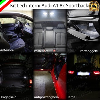 Kit LED interni completo + Luci targa LED 6000K Luce Bianca Canbus Audi A1 8X Sportback