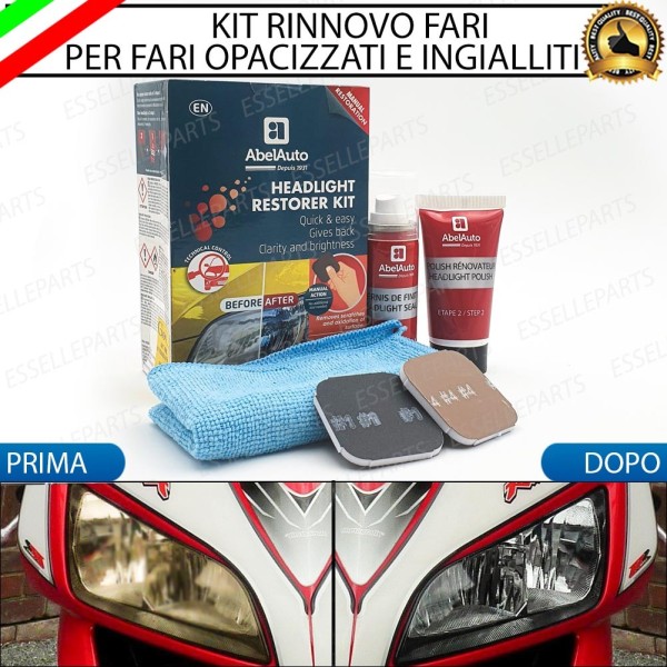 KIT RINNOVA E RIGENERA LUCIDA FARI PER MOTO, SCOOTER FANALI OPACIZZATI ED INGIALLITI