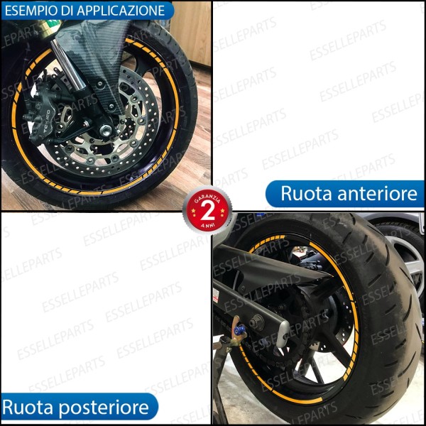 Bordo - DESIGN RACE GIALLO - adesivo per ruote moto,motorini,scooter BMW