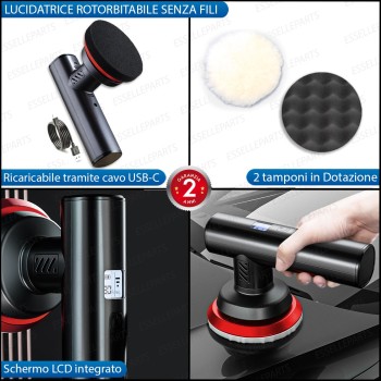 Lucidatrice rotabile senza fili ricaricabilea 3 velocita' per Moto,Scooter,Quod BMW Lucidatrice rotabile senza fili ricaricabilea 3 velocita' per Moto,Scooter,Quod BMW