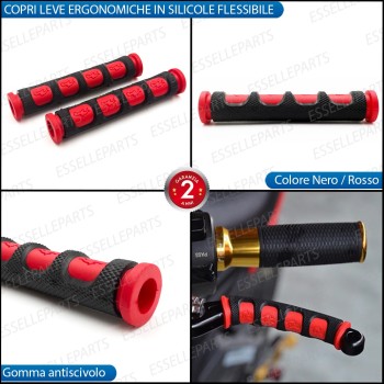Coppia Copri Leve in Silicone Colore Nero e Rosso Specifiche per BMW