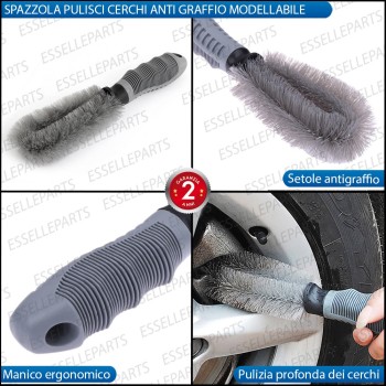 SPAZZOLA LAVA CERCHI IN LEGA ANTI GRAFFIO MODELLABILE CON MANICO PER BMW