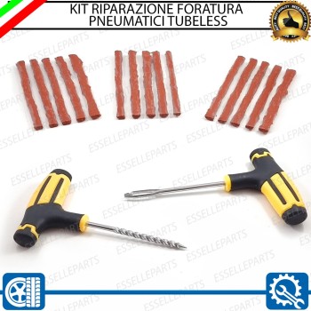 Kit Riparazione Foratura Gomme Pneumatici, 2 Pezzi + 15 Strisce per Harley Davidson