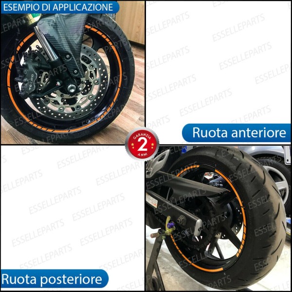 Bordo Racing ARANCIONE adesivo per ruote copertura Harley