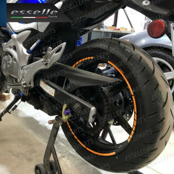 Bordo Racing ARANCIONE adesivo per ruote copertura Harley