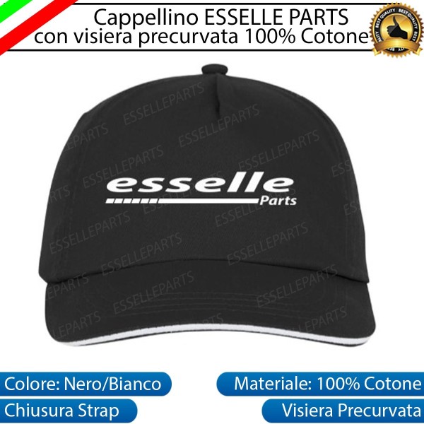 Cappello con visiera "Esselle Parts" Nero/Bianco 100% Cotone