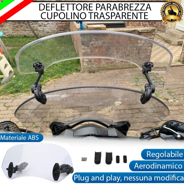 Deflettore - TRASPARENTE - Aggiuntivo Cupolino Regolabile in ABS per Harley Davidson