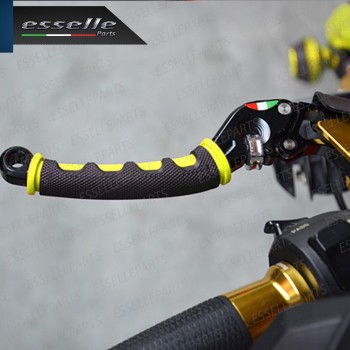 Coppia Copri Leve in Silicone Colore Nero e Giallo Specifiche per Harley Davidson