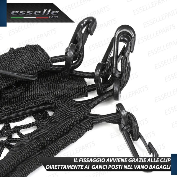 Rete Elastica per Bagagliaio Maglie Strette con Ganci per Opel Corsa E