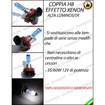COPPIA LAMPADE EFFETTO XENON H8 LUCI FENDINEBBIA PER HYUNDAI I40