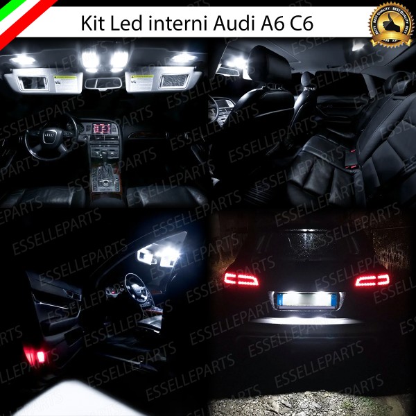 Kit led interni Completo + Luci Targa LED 6000K bianco Canbus per Audi A6 C6 Avant