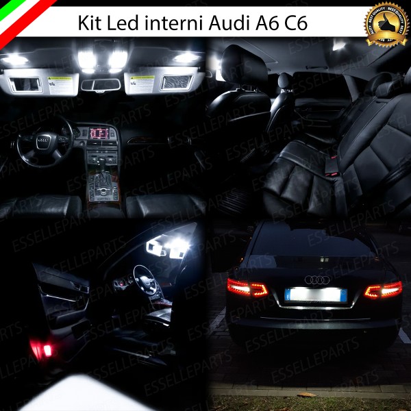 Kit led interni Completo + Luci Targa LED 6000K bianco Canbus per Audi A6 C6 Berlina