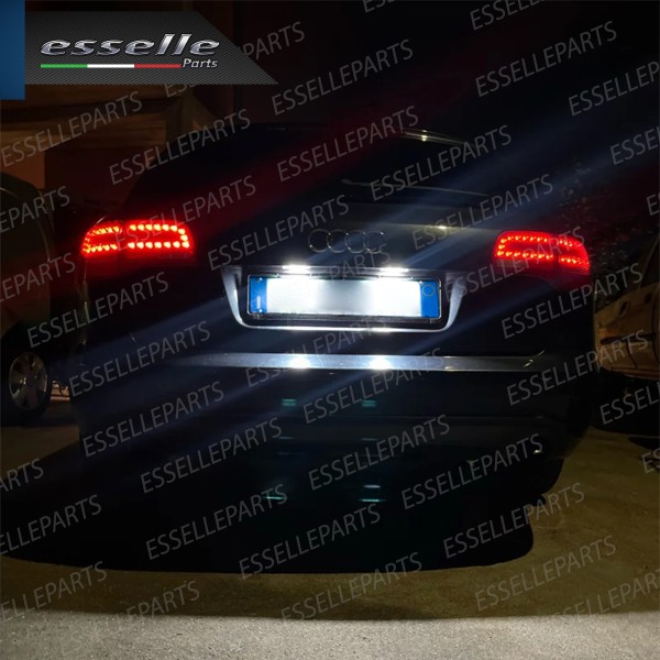 Coppia lampade siluro 6 LED Luci Targa Canbus 6000K bianco ghiaccio per Audi A6 C6 Dal 2009
