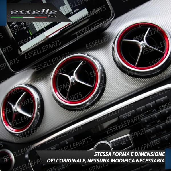 5 Inserti Rosso Bocchettoni Aria Condizionata per Mercedes GLA X156