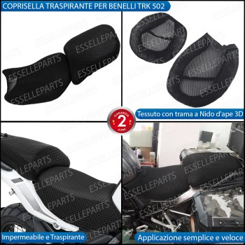 COPRISELLA ELASTICO NERO A NIDO D'APE 3D PER BENELLI TRK 502