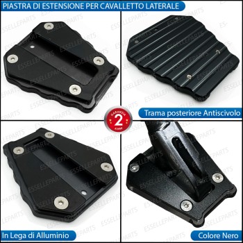 PIASTRA DI ESTENSIONE CAVALLETTO LATERALE IN METALLO NERO PER BENELLI TRK 502