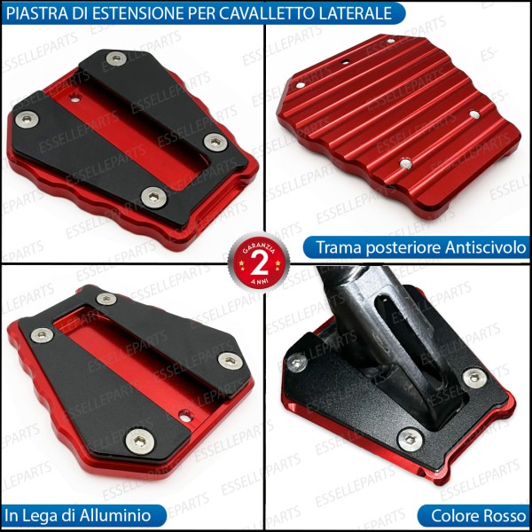 PIASTRA DI ESTENSIONE CAVALLETTO LATERALE IN METALLO ROSSO PER BENELLI TRK 502