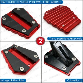 PIASTRA DI ESTENSIONE CAVALLETTO LATERALE IN METALLO ROSSO PER BENELLI TRK 502