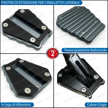 PIASTRA DI ESTENSIONE CAVALLETTO LATERALE IN METALLO GRIGIO PER BENELLI TRK 502