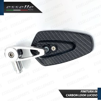 Coppia Specchietti Retrovisori Carbon Look e Cromati Laterali per Manubrio Coppia Specchietti Retrovisori Carbon Look e Cromati Laterali per Manubrio