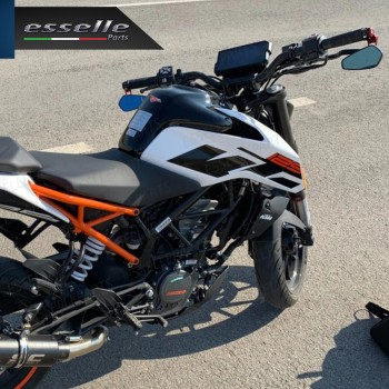 Coppia Specchietti Retrovisori Carbon Look e Rossi Laterali per Manubrio