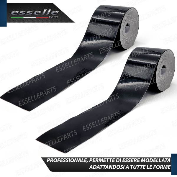 2 x Pellicola Wrapping Nero Lucido Professionale Cromature Esterne Auto 5 cm X 10 mt