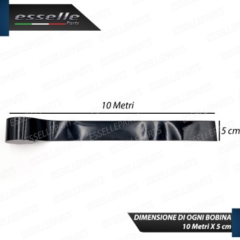 2 x Pellicola Wrapping Nero Lucido Professionale Cromature Esterne Auto 5 cm X 10 mt