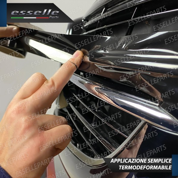 2 x Pellicola Wrapping Nero Lucido Professionale Cromature Esterne Auto 5 cm X 10 mt