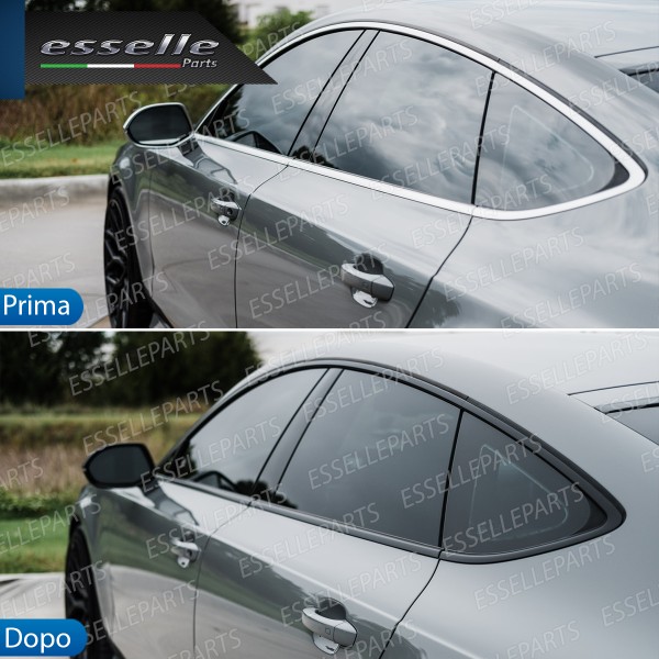 2 x Pellicola Wrapping Nero Lucido Professionale Cromature Esterne Auto 5 cm X 10 mt