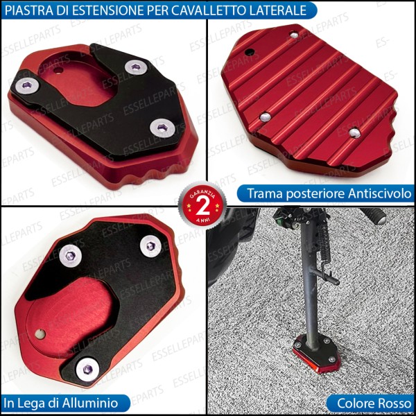 PIASTRA DI ESTENSIONE CAVALLETTO ROSSO SPECIFICA PER KAWASAKI Z1000 SX 2014-2016 ABS