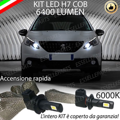 Kit Full LED H7 6400 LUMEN Abbaglianti PEUGEOT 2008 + portalampade specifici