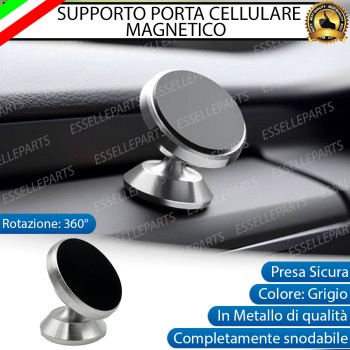 Supporto in Metallo Grigio Magnetico Portacellulare Smartphone Per Auto