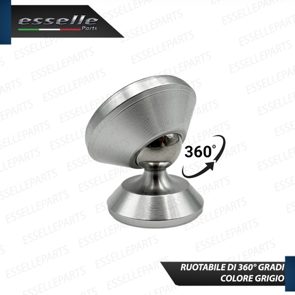 Supporto in Metallo Grigio Magnetico Portacellulare Smartphone Per Auto