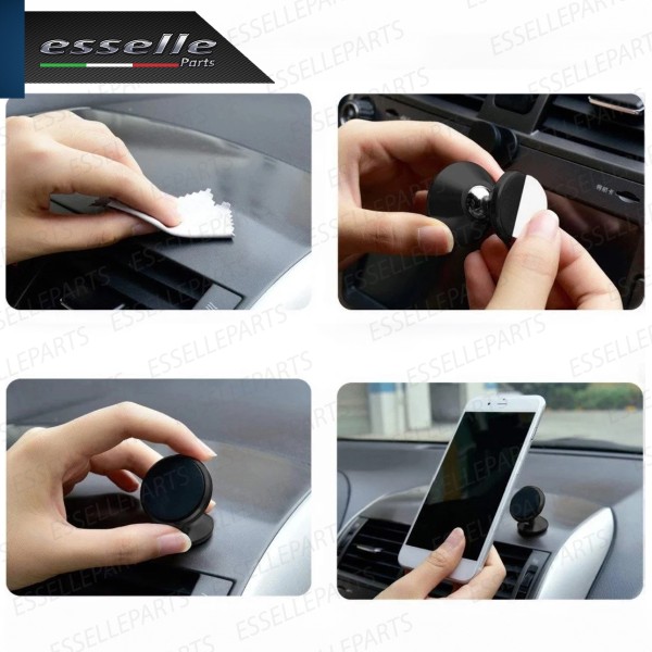 Supporto in Metallo Grigio Magnetico Portacellulare Smartphone Per Auto