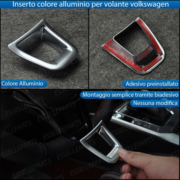 Inserto per volante in alluminio per VW GOLF VII