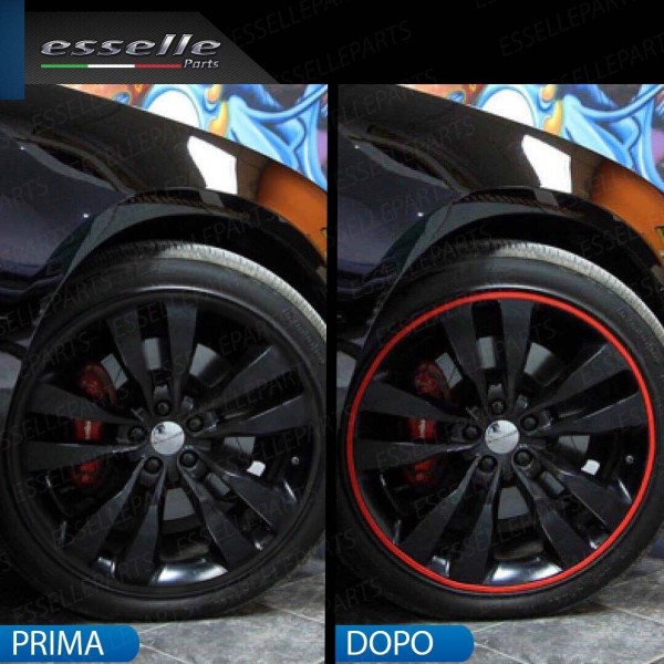 Bordo Rosso adesivo per ruote Opel Corsa E