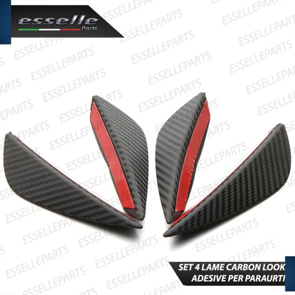 Set 4 Spoiler Ali Laterali Aerodinamiche Carbon Look Per Carena Moto,Scooter,Quod Sym