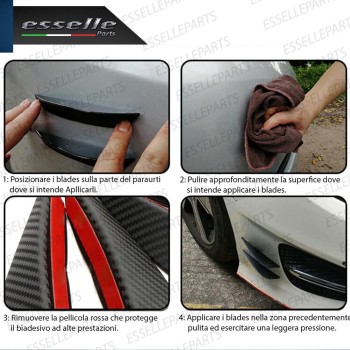 Set 4 Spoiler Ali Laterali Aerodinamiche Carbon Look Per Carena Moto,Scooter Kawasaki