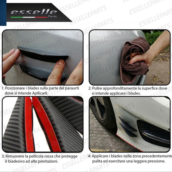 Set 4 Spoiler Ali Laterali Aerodinamiche Carbon Look Per Carena Moto,Scooter Cagiva
